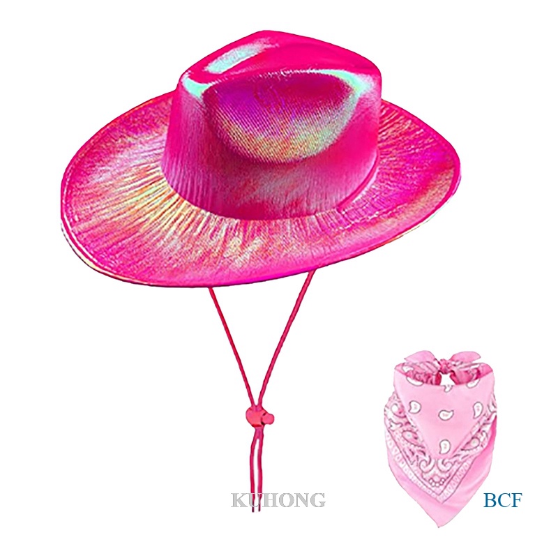 Disco Cowgirl LED Light Up Sequin Black & Green Cowboy Hat - 2 Hats Led Cowboy Hat