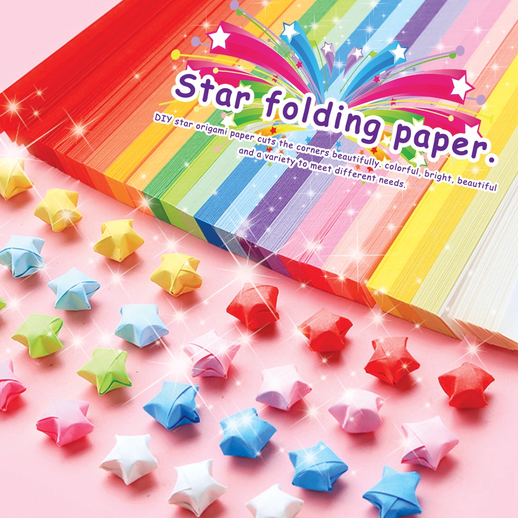 Star Origami Paper Strips 540pcs Fold Strips DIY Crafts Gift Muticolor