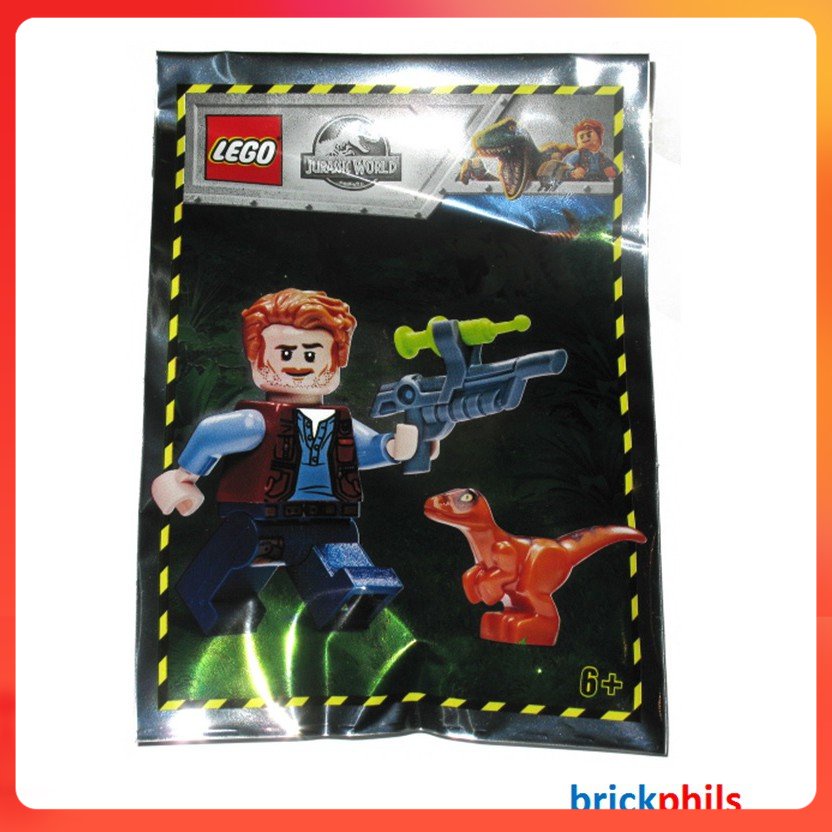 Lego Jurassic Park 121904 Owen with Baby Raptor foil pack | Shopee ...