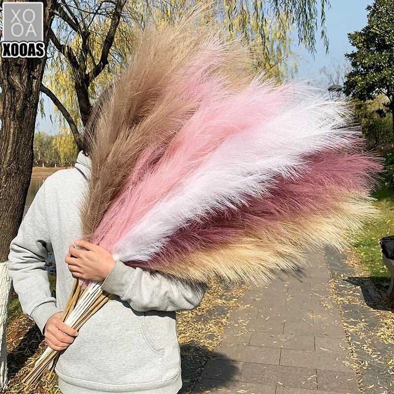 5pcs 55cm Artificial Pampas Grass Fake Reed Plants Bouquet Wedding ...
