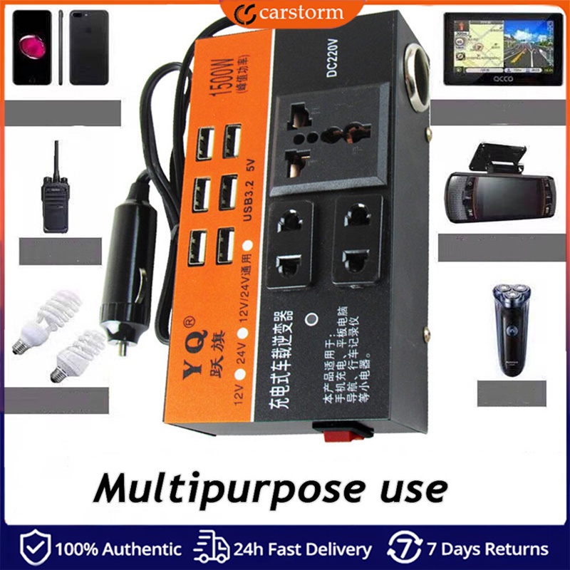 【carstorm】1500W Car Inverter 12V 24V to 220V Power Converter Multifunction Truck Socket Charger