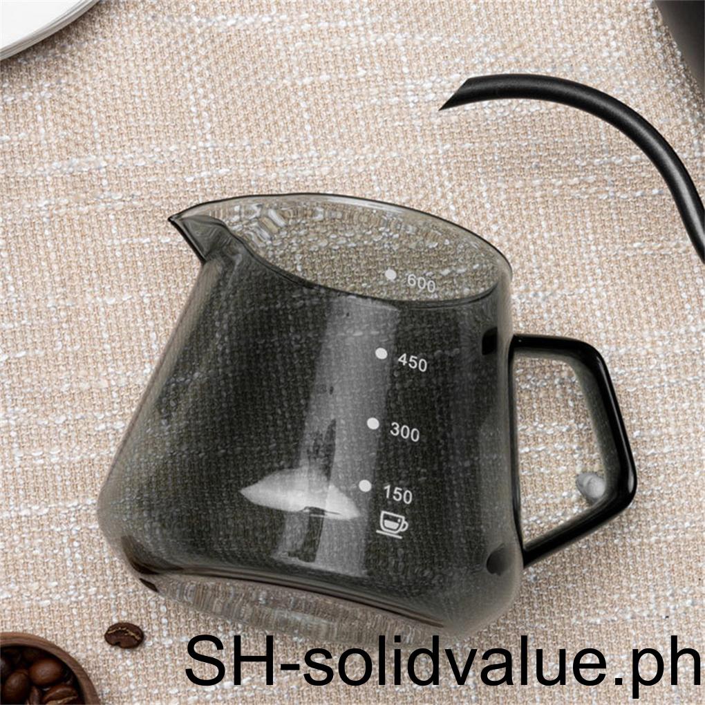 Glass Coffee Server 600ml Reusable Iced Tea Pour Over Maker Dripper