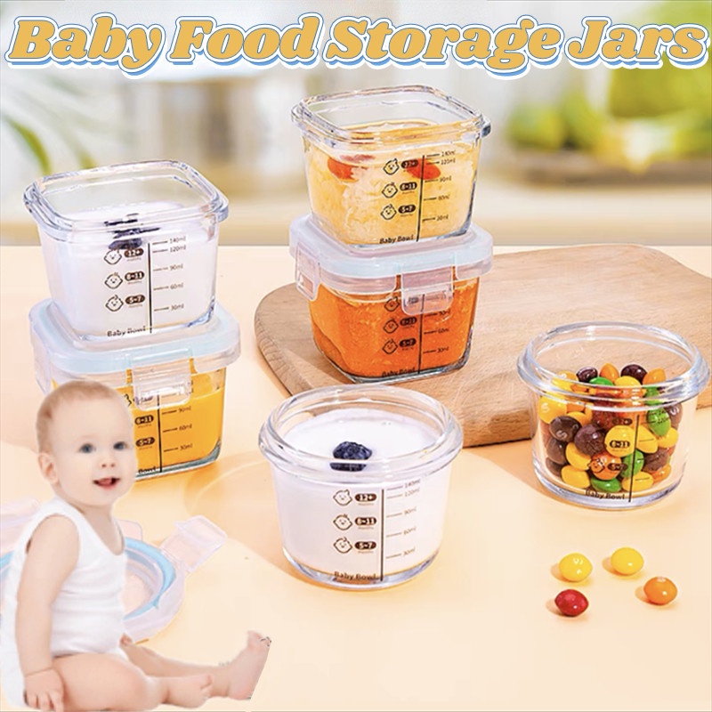 Baby Food Storage Jars Portable Glass Food Supplement Box Sealed Storage Frozen And Heat
