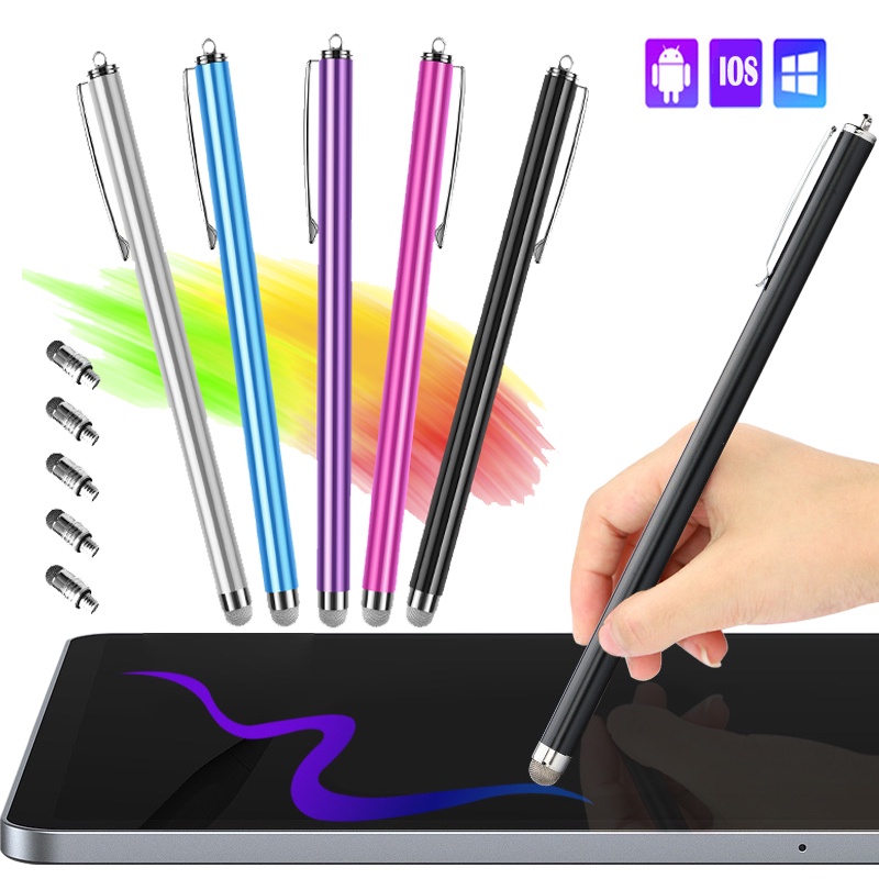 Touch Screen Pen Capacitive Pen Metal Mesh Micro-Fiber Tip Touch Screen  Stylus Pen For Ios Samsung Tablet PC