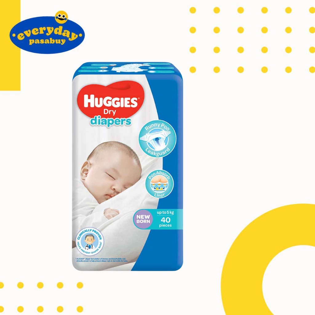 Huggies Dry Tape Diaper Newborn 40s Shopee Philippines