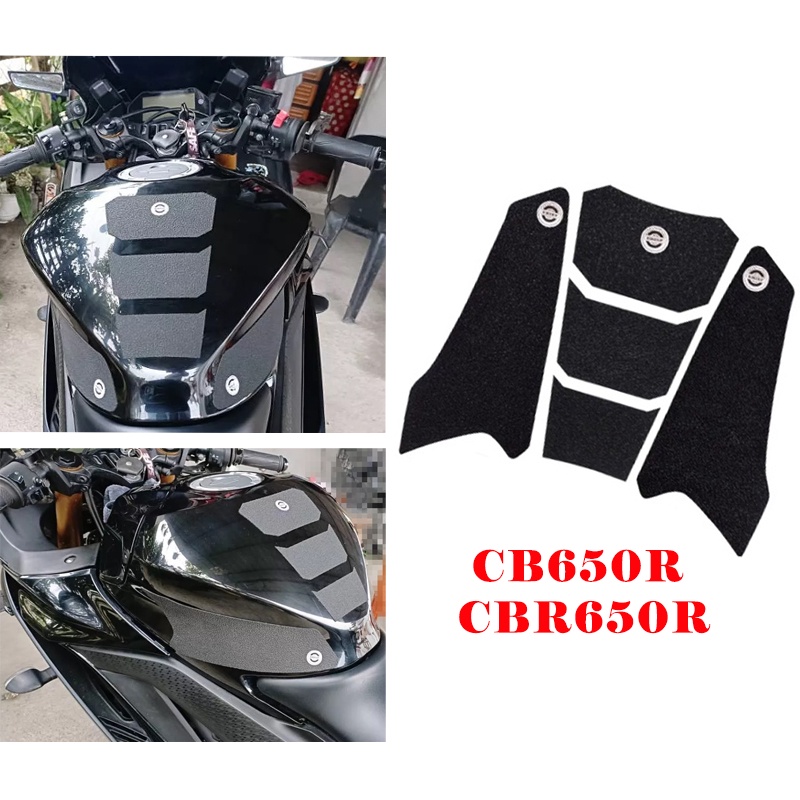 Tank Grip Pads For HONDA CBR650R CB650R 2019 2020 2021 2022 Protector Sticker Tank Traction Pad Side 3M Decorate (Color : Side stickers-Red