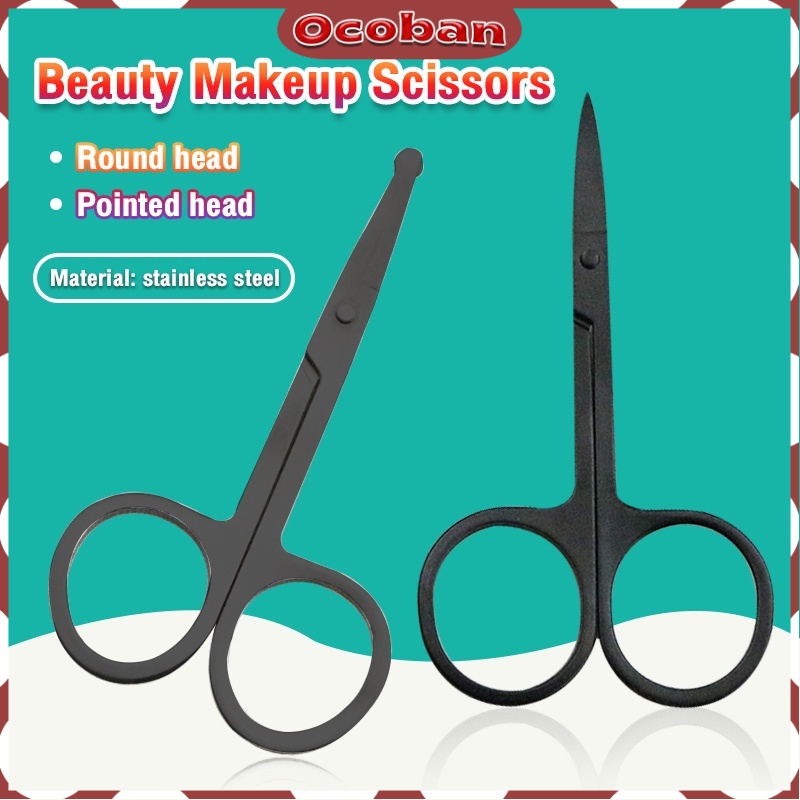 Ocoban Stainless Steel Manicure & Nose Hair Scissors with Round Tip for