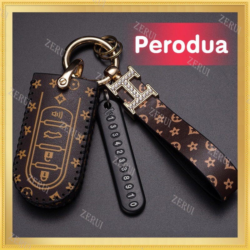 ZR For [New] Perodua leather Car Key Cover Case MYVI BEZZA AXIA ARUZ ...