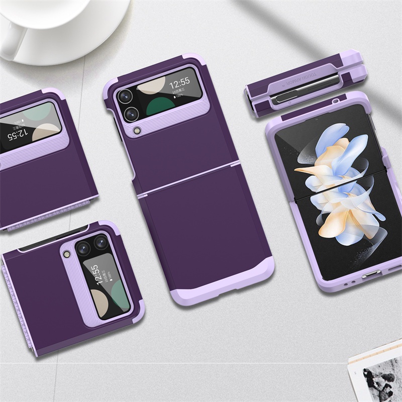2 In 1 Heavy Duty Armor Phone Casing Samsung Z Flip 3 Z Flip 4 Hinge ...
