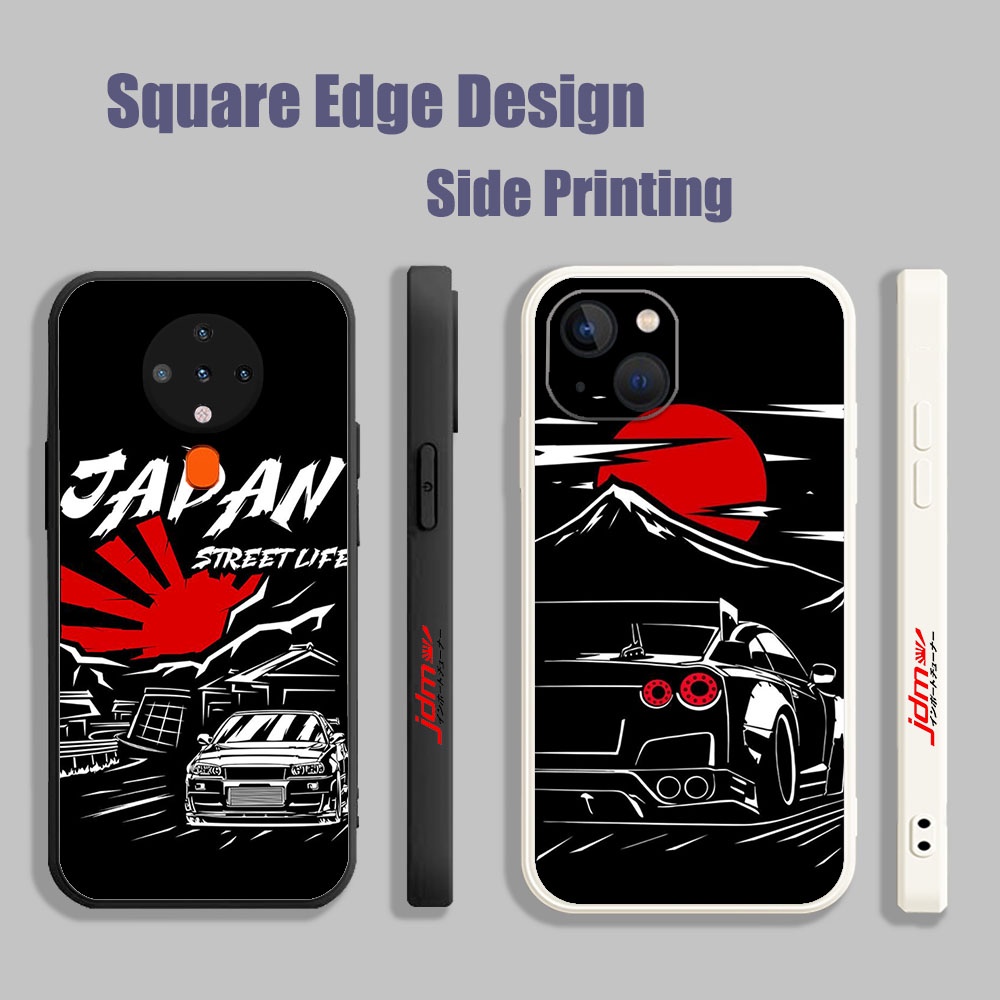 Casing For Redmi 9A 9C Note 8 10 10s NFC JDM Car Racing Anime Black Red ...