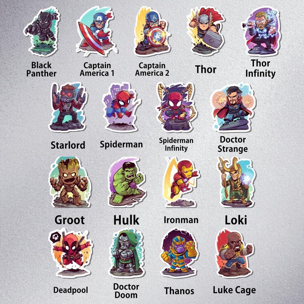 Marvel Cartoons Printed Sticker for Gadgets Car and Motors Set 1 ...