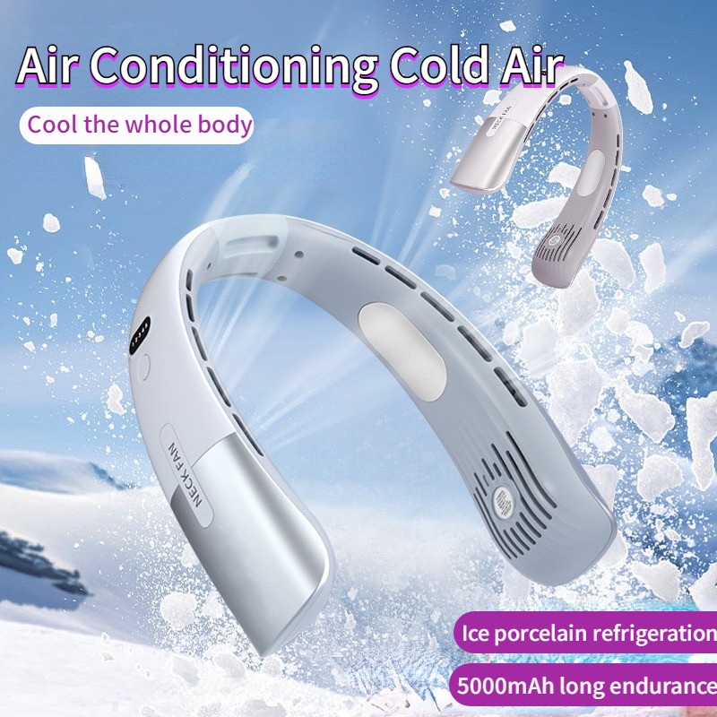 [Ready Stock] Neck Fan 5000mAh Portable Neck Cooling Fan Usb ...