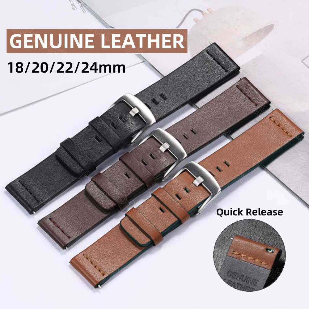 Classic Genuine Leather Watch Strap 18mm 20mm 22mm 24mm Leather Band ...