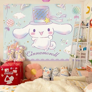 Sanrio Hello Kitty Melody Tapestry Kawaii Cinnamoroll Wall Hanging  Decoration Make Background Cloth Cartoon Dorm Decor Blanket Wall Rugs  Bedroom Dormi