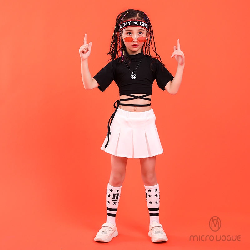 Cheerleading Costume Performance Costume Hip Hop Clothes Black TShirt
