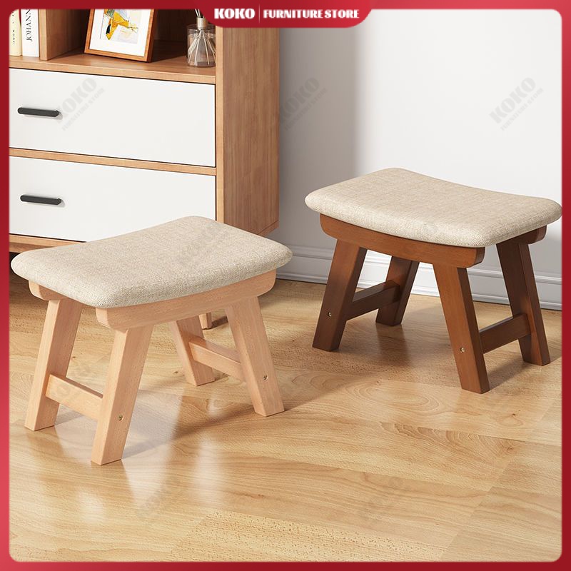 Stool fabric small stool household shoe changing stool living room ...