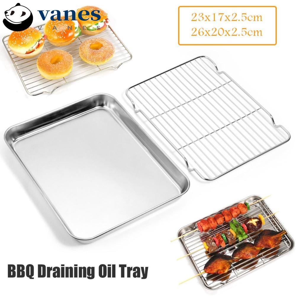 VANES 2 Sizes BBQ Plate Oven Cooling Grid Rack Baking Tray Pan Draining ...