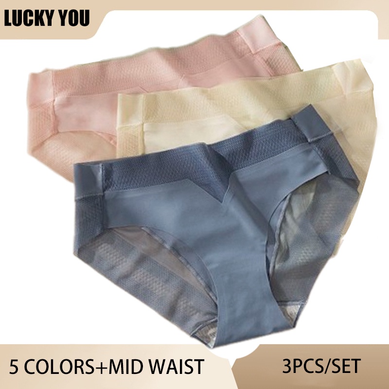FINETOO 2PCS /Set Women's Seamless Lingerie Underwear Lady Briefs Knickers  Middle Waist Underpant Stretch Panty Design Panties - AliExpress