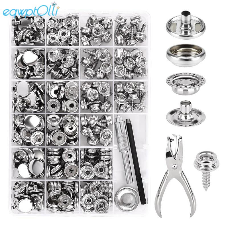 Canvas Snap Kit Marine Grade Stainless Steel Snaps,Screw Snaps,Boat