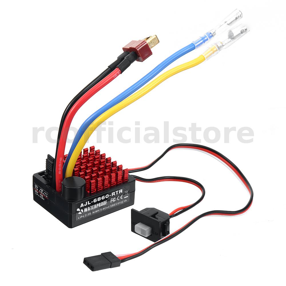 FLYUEACE 6860 Brushed ESC 60A Waterproof Crawler Speed Controller with ...