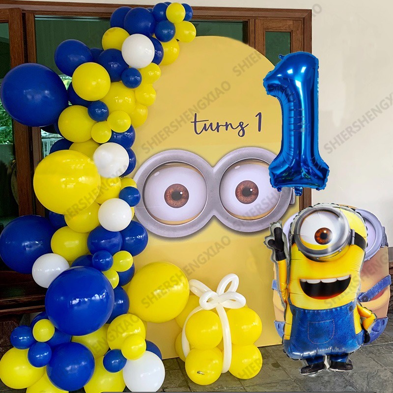 80 Minions Theme Birthday Party Garland Arch Decoration 32 Inch Number ...