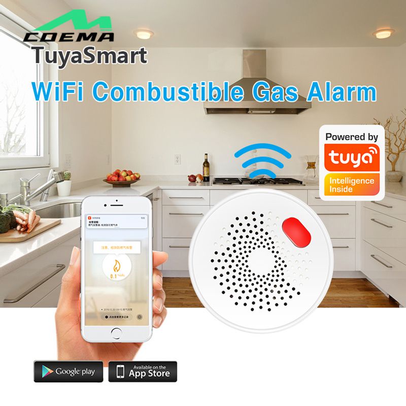 Wifi Gas Lpg Leak Sensor Alarm Fire Security Detector Tuya/smart Life