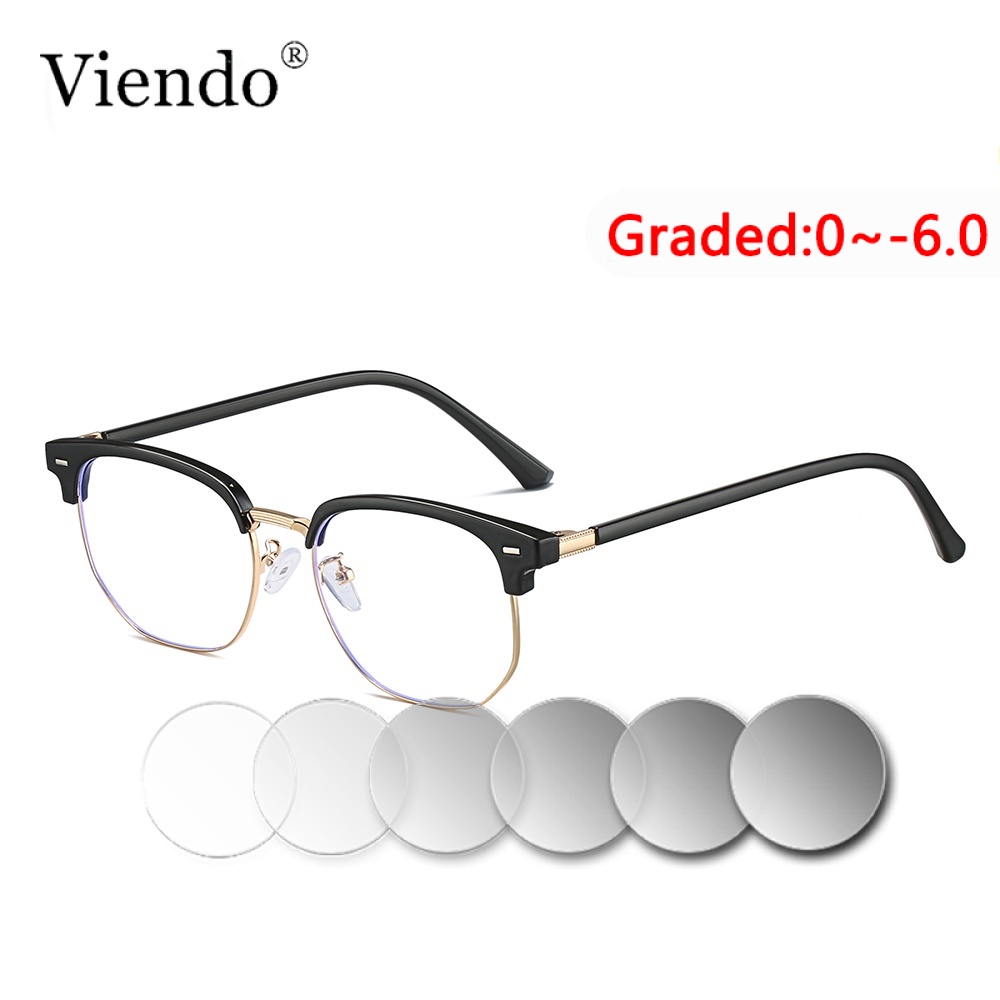 Photochromic Anti Blue Ray Glasses Women Men Retro TR90 Blue Light Blocking  Computer Glasses Anti Sunlight UV400 Protection Auto Color Changing Sun