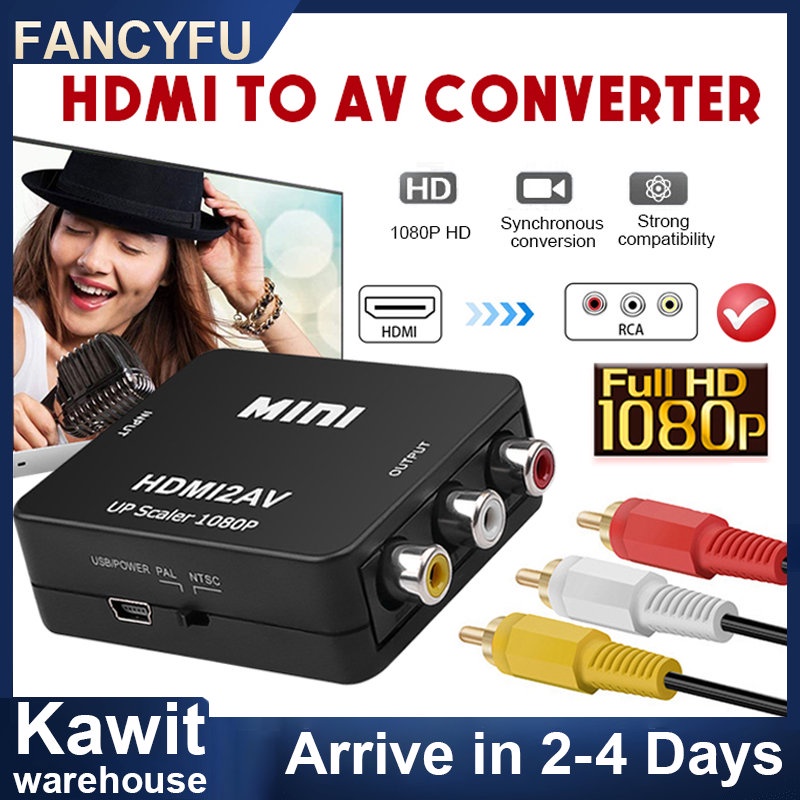HDMI To AV Converter Mini HDMI2AV Video Converter Scaler Adapter HDMI