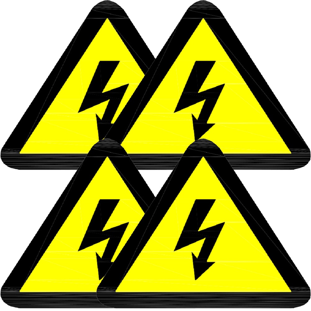 [ready Stock] 20 Sheets Logo Stickers Warning Electric Labels Electrical Shocks Decal Caution