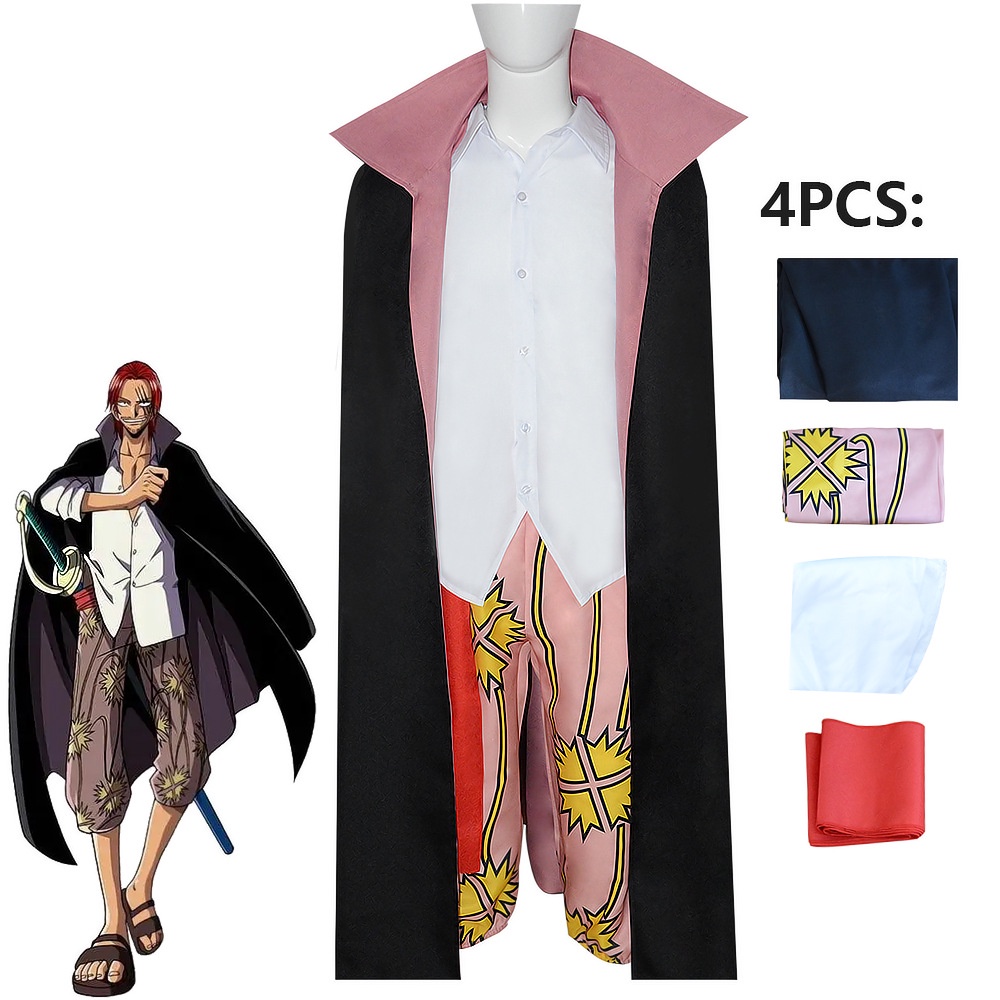 One Piece Shanks Cosplay Costume Anime Outfits Halloween Carnival Suit ...