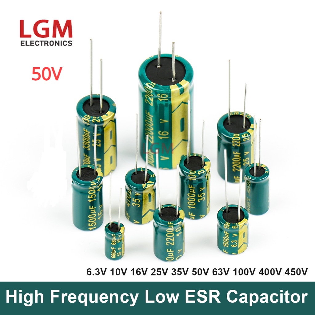 50pcs 50v High Frequency Low Esr Aluminum Electrolytic Capacitor 22uf