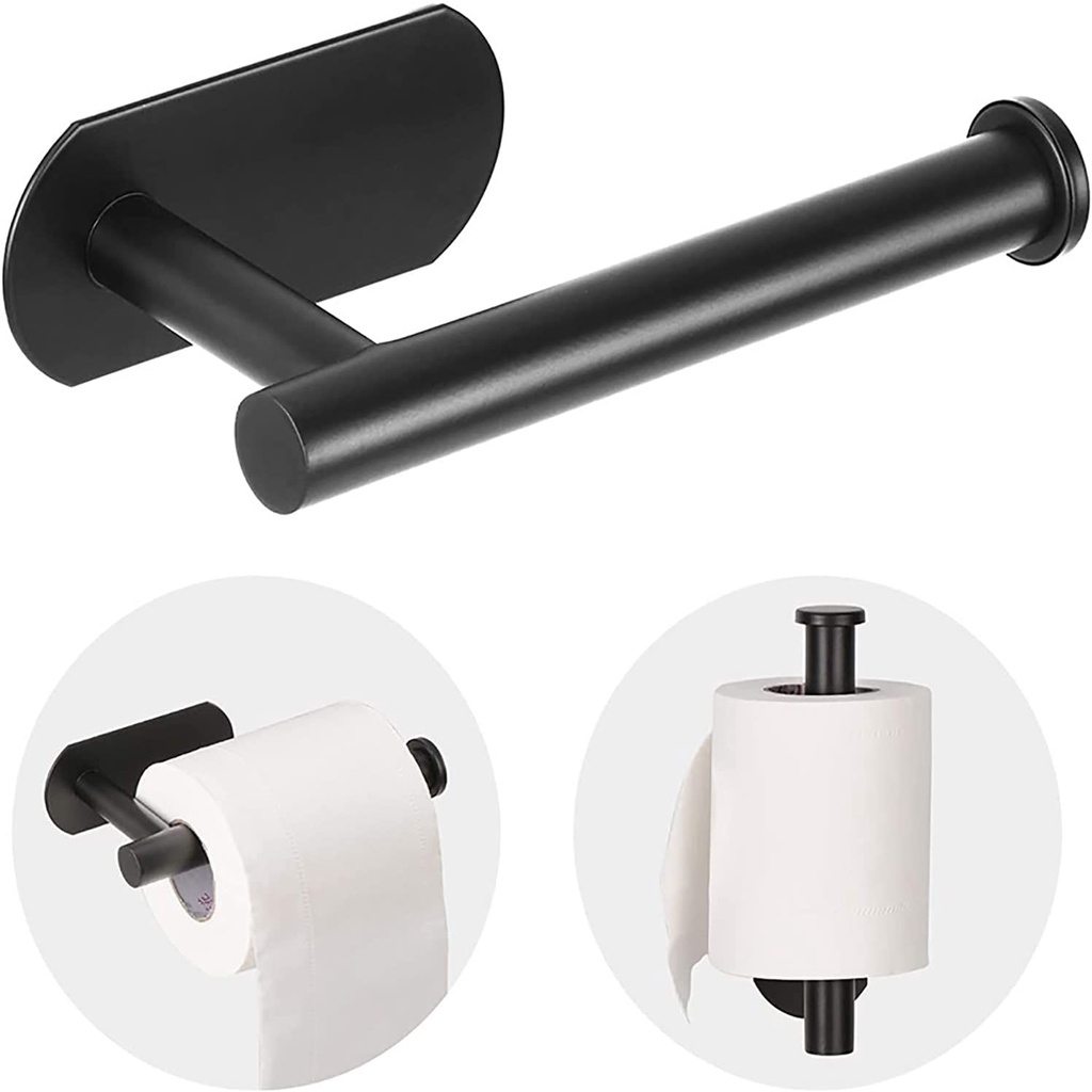 Self Adhesive Toilet Paper Holder Matte Black Toilet Paper Holder