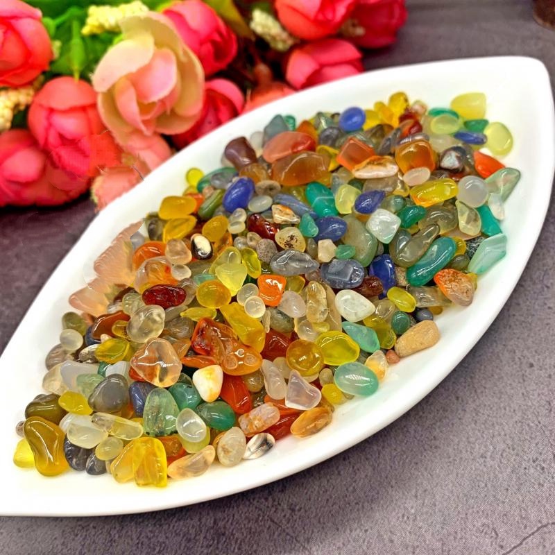 Colorful agate gravel crystal stone 4-6mm home decoration fish tank ...