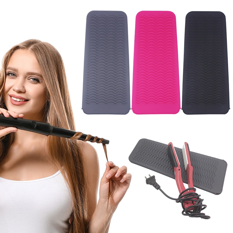Silicone Heat Resistant Mat for Hair Straighteners Curling Tong Safety Heat