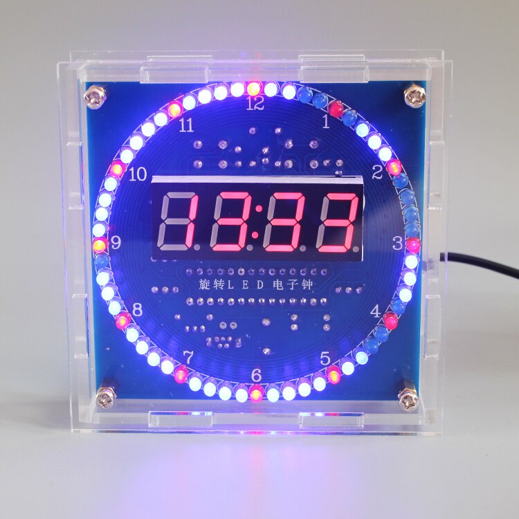 DIY Rotating Digital LED Display Module Alarm Electronic Digital Clock ...