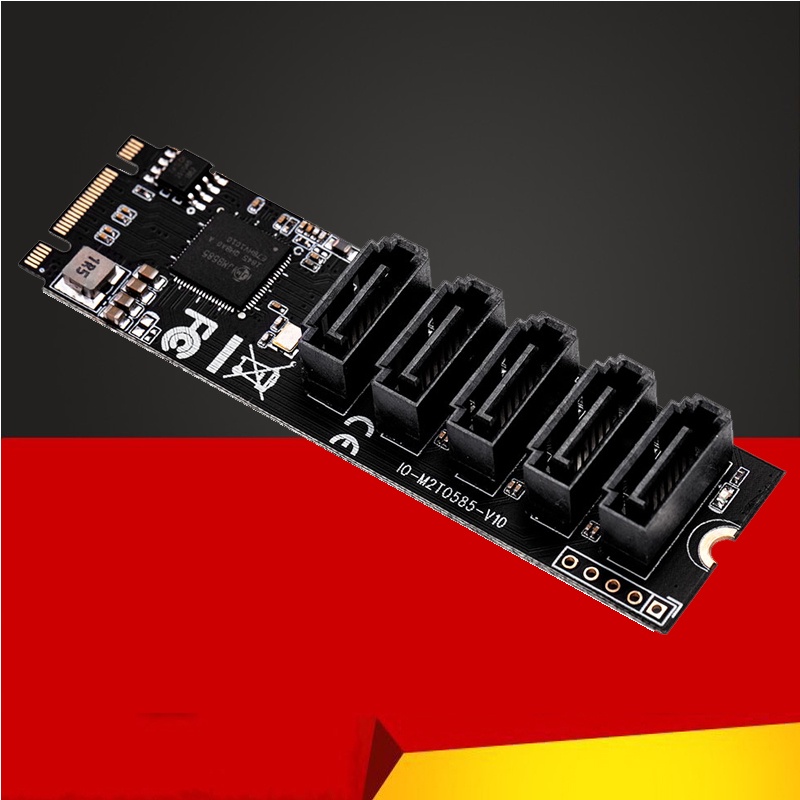 M.2 to SATA Adapter SATA Port Multiplier M.2 to 5 Ports SATA3 6Gb SSD Adapter SATAIII Cable