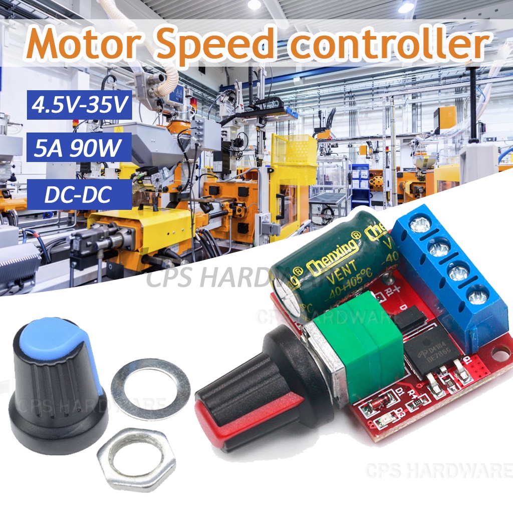 5A 90W PWM 12V DC Motor Speed Controller Module DC-DC 4.5V-35V ...