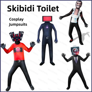 Halloween Skibidi Toilet Game Cos Costume Toilet Man Sound Man Fancy  Jumpsuit