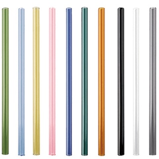 Colored Reusable Glass Straws, 8.7 X 8 mm Healthy Straw for