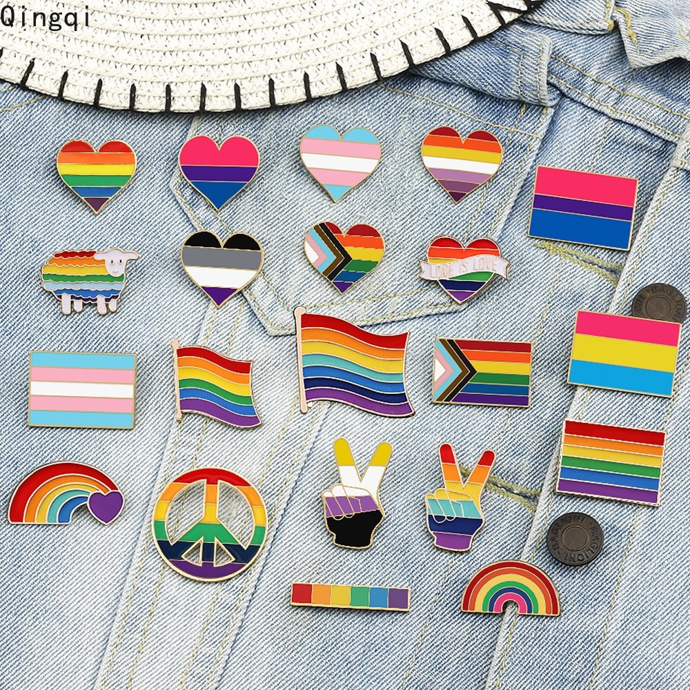 50 Styles Creative Lgbtq Enamel Pins Rainbow Flag Brooch Badges