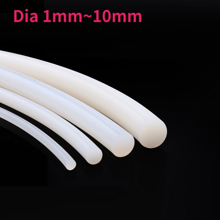 Solid Silicone Cord Dia 1mm10mm White Rubber Gasket Trim Seal Strips O