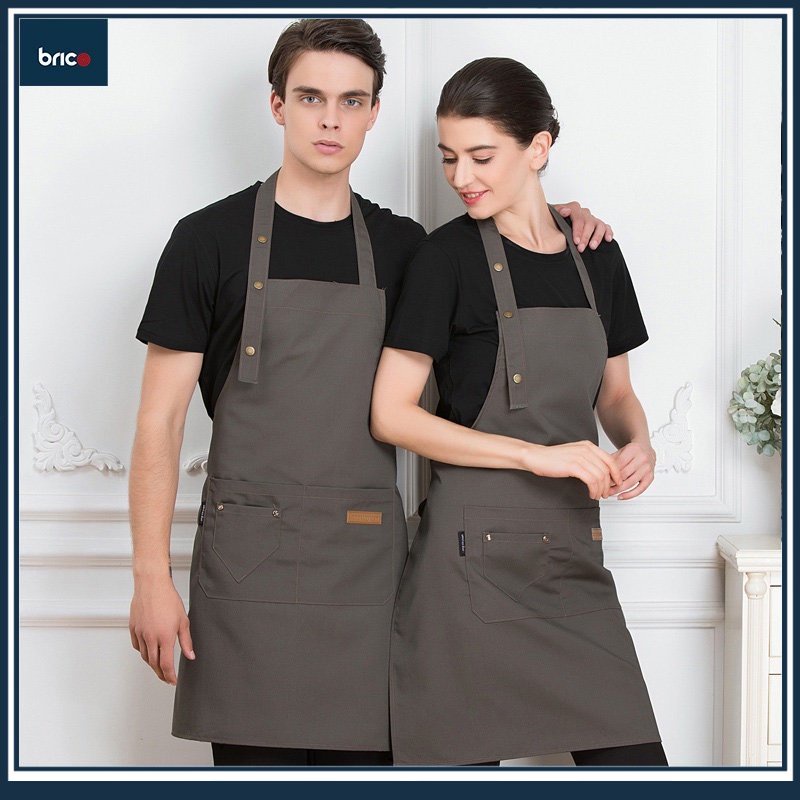 Brico 2022 Fashion Canvas Waterproof Apron Coffee Shop Barber Working ...