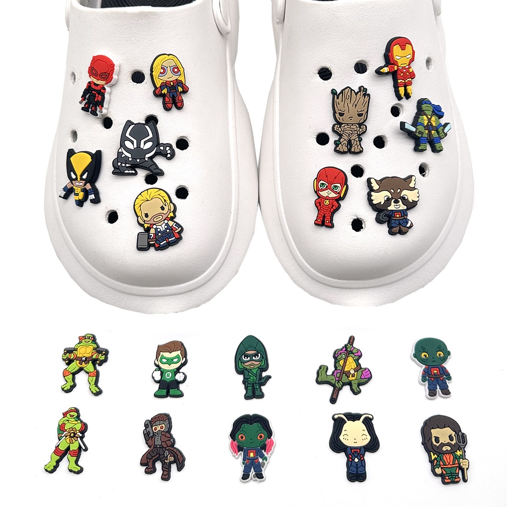 Cute Rocket Raccoon Jibbitz Avengers Thor Croc Jibbits Charm Marvel