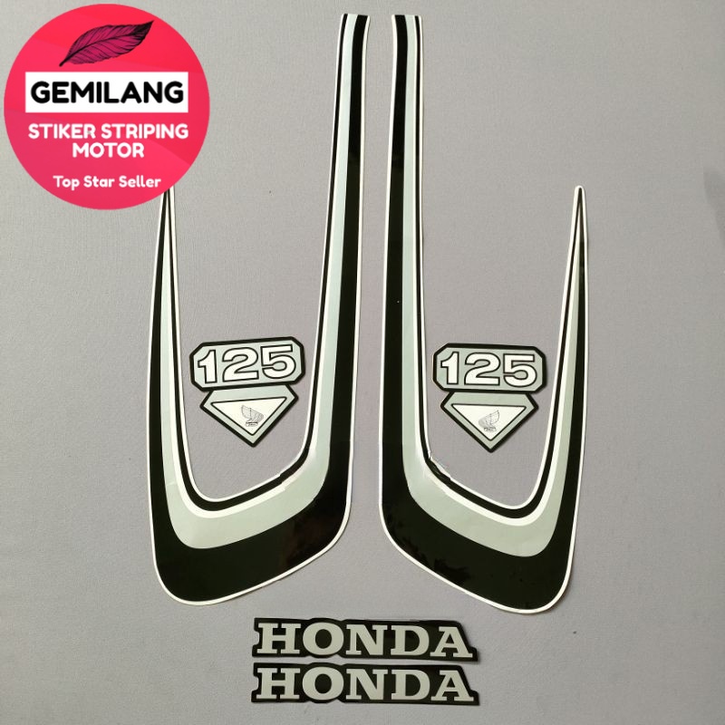 PUTIH HITAM Striping Decal Polet Sticker honda cb100 CB125 CB 125 old ...