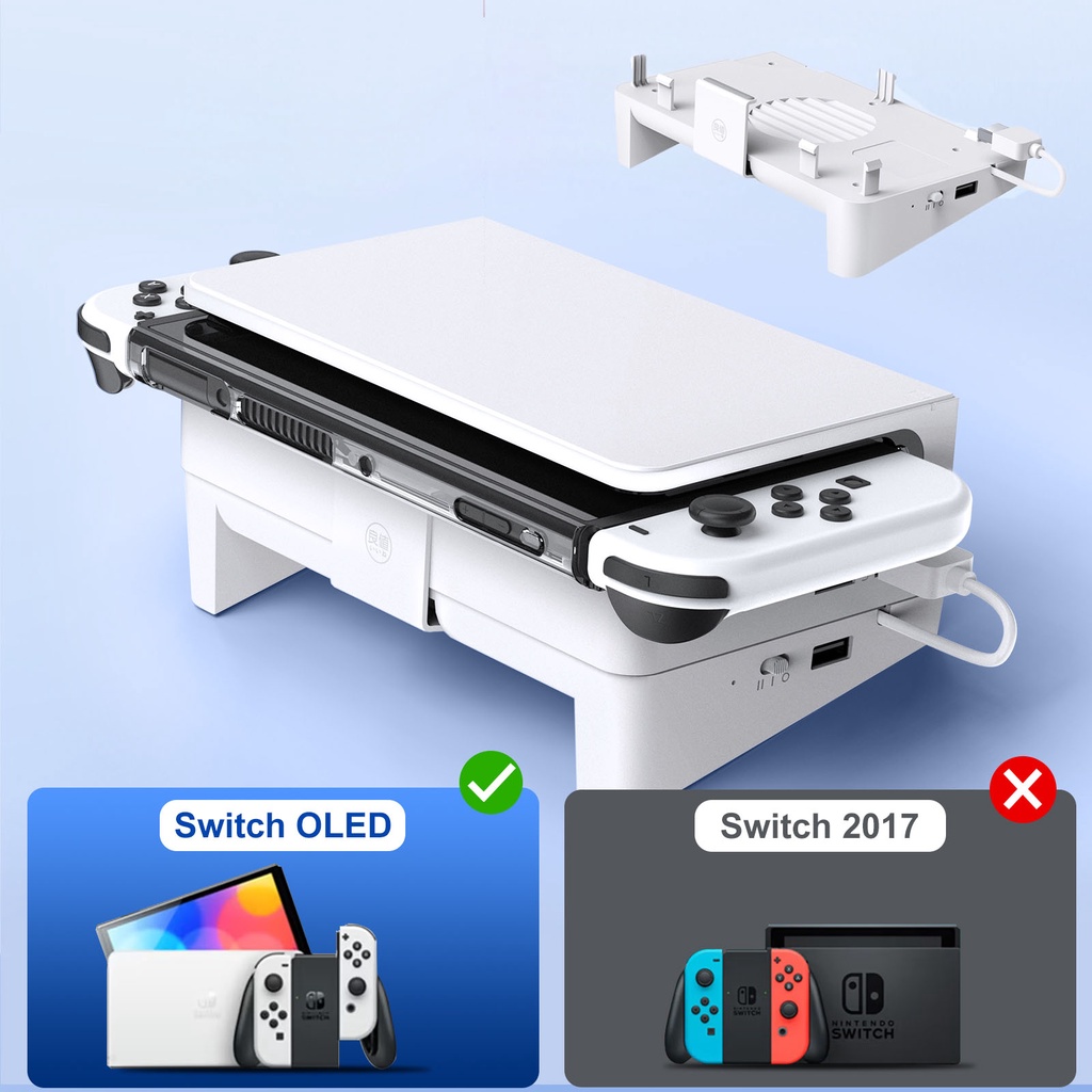 Base Cooling Fan for OLED Dock IINE Horizonal Compatible Nintendo