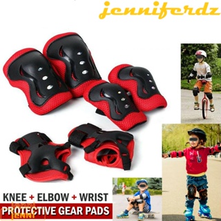 Kids Knee Pads Set 6 in 1 Protective Gear Kit Knee Elbow Pads with Wrist  Guards Children Safety Protection Pads for Rollerblading Cycling Skating