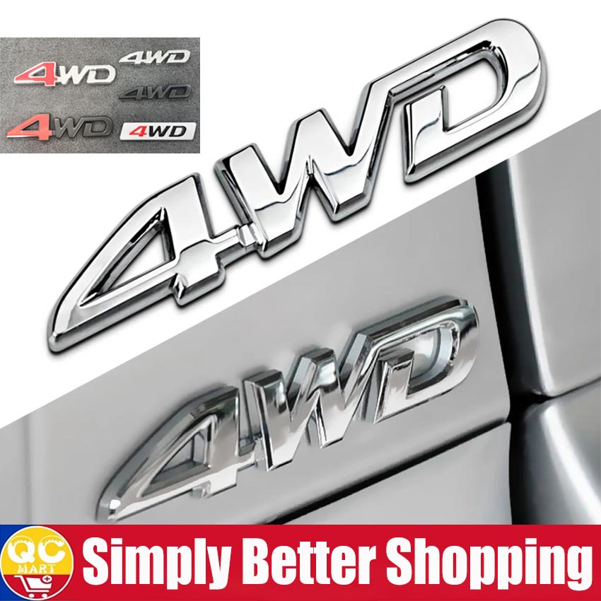 【ship in 24hours】 4WD Letter Logo Metal Sticker 3D Chrome Emblem Badge ...