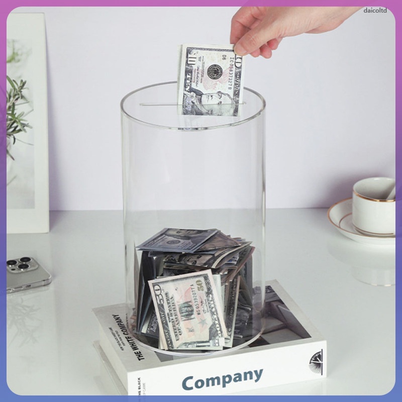 [READY STOCK] Mini Containers Piggy Bank for Kids Clear Cylinder Cash ...
