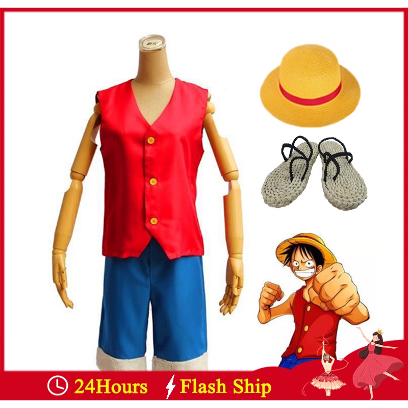 One Piece Monkey D. Luffy Anime Cosplay Costume Adult Man Woman Child ...