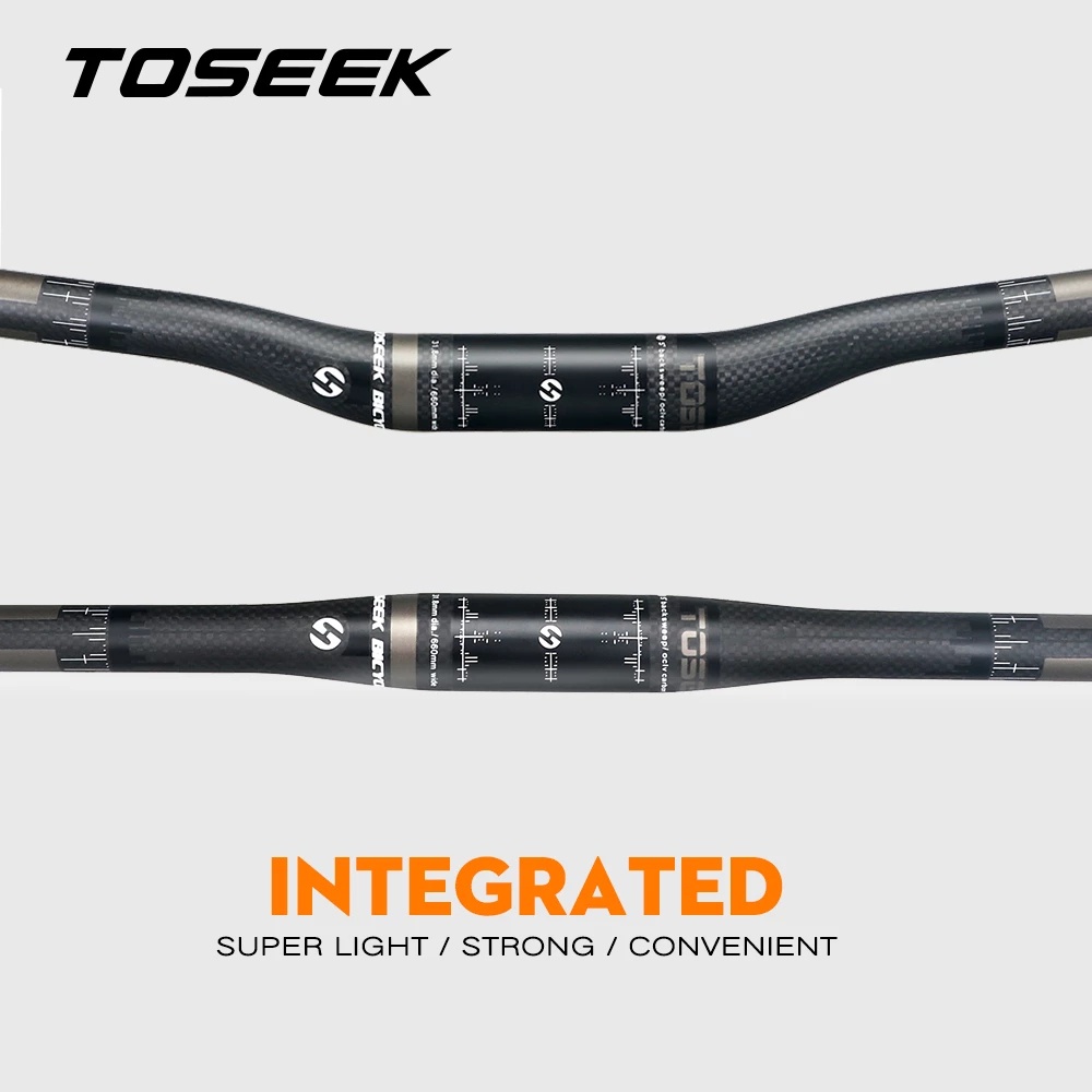 TOSEEK Matte 3K Carbon Fibre Bike Mountain Handlebar Cycling MTB Riser/Flat  Handlebars Bicycle Parts